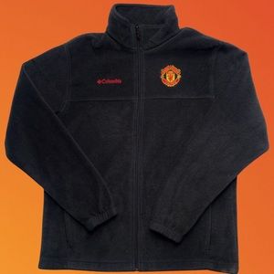 Columbia Men’s Manchester United Soccer Black Fleece Jacket Large Full Zip